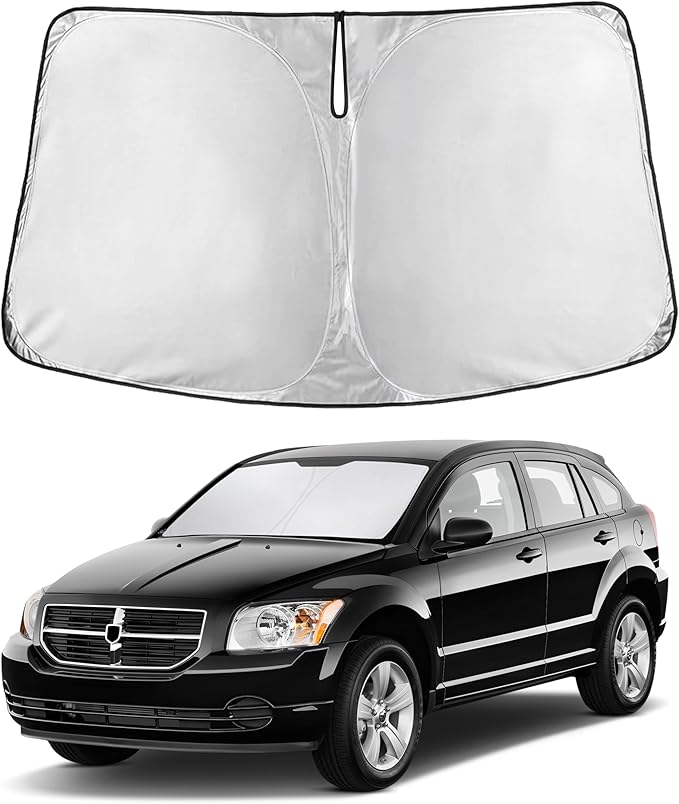 Econour Windshield Sunshade for Dodge Caliber 2007-2010 2011 2012, Sun Visor for Front Windshield & Window Sun Shade Cover, UV Heat Blocker & Protector, Car Accessories