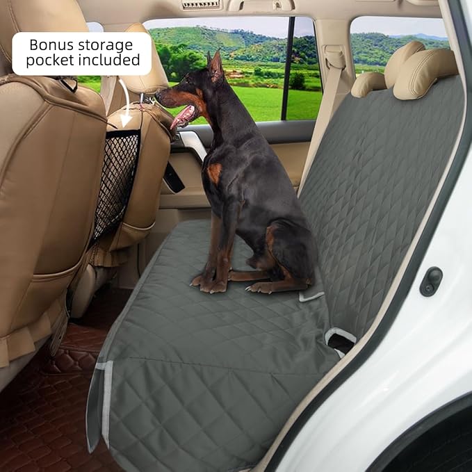 Dog Seat Cover for Back Seat More Durable Waterproof Backseat Protector, High Heat Resistant and Nonslip Back Seat Cover for Dogs Kids, Universal Size Fits Cars Trucks SUVs (Grey)