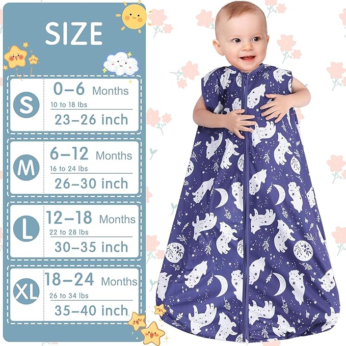 BSTOPPT 3 Pack Baby Sleep Sack 100% Rayon Cotton Baby Sleeping Bag 2-Way Zipper Toddler Wearable Blankets TOG 0.3. (Fox&Dinosaurs&Dark gray, 6-12 Months)