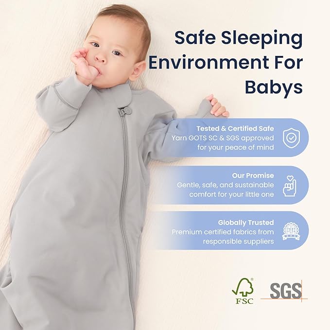 kaiya baby Unisex Sleeping Bag for Babies and Toddlers 2.5 Tog Sleep Sack, Long Sleeve Sleep Sack, Wearable Blanket Baby