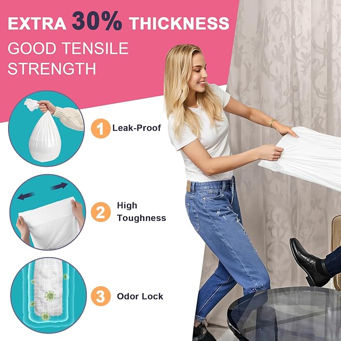 Refills Compatible with DEKOR Classic Diaper Pail Refill Bags| 4 Pack| Super Powerful Odor Eliminator Extra Thick Diaper Pail Bags| Each Holds up to 2772 Diapers| Fresh Lemon Scent| Easy to Replace