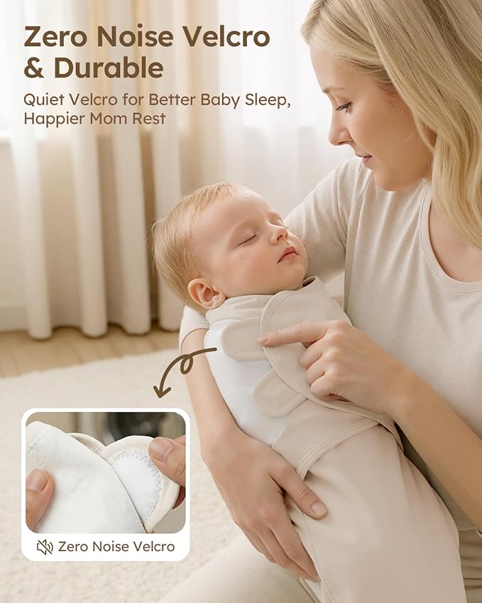 Yoofoss Baby Swaddle for Newborns 0–3 Months, Adjustable Soft & Breathable Swaddles,Noiseless Closure Swaddle Sleep Sack, Durable & Snug Fit