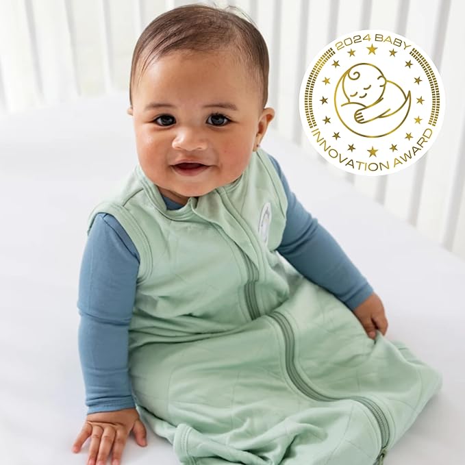 Dreamland Baby Lightweight Bamboo Viscose Sleep Sack (24-36 Months). 1.0 TOG Ultra Soft Blanket w/ 2-Way Zipper. 95% Viscose, 5% Spandex (Sage). Mom-Owned US Business, Premium Materials