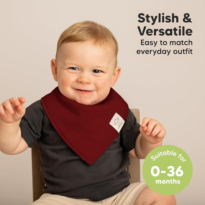 KeaBabies 8-Pack Organic Baby Bandana Bibs for Boys, Girls - Super Absorbent Triangle Baby Bibs for Drooling and Teething Infant, 100% Cotton Extra Soft for Newborn, Infant 0-36 Months (Coastline)