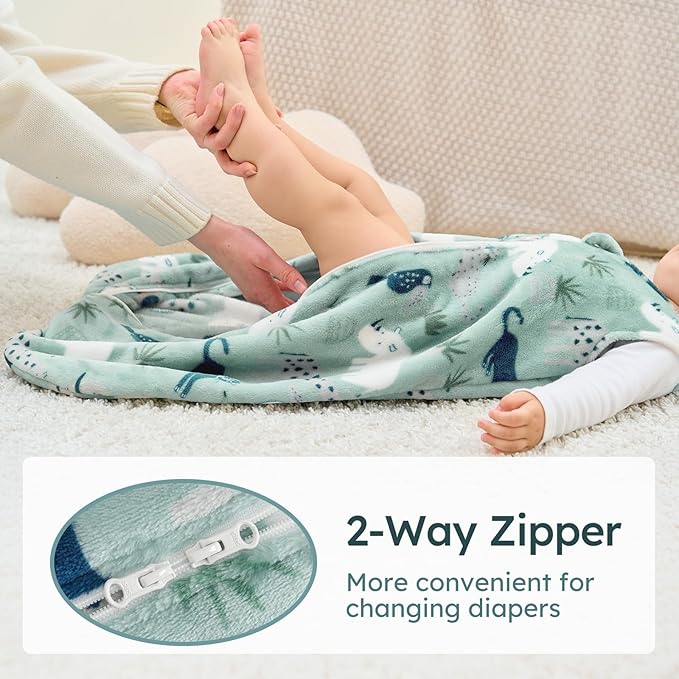 Yoofoss Baby Sleep Sack 6-12 Months, 1.5 Tog Sleep Sack, Fleece Baby Wearable Blanket with 2-Way Zipper, Infant Sleeping Sack, Soft Warm Lightweight(Small)