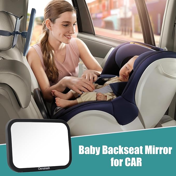 2 Pack Baby Car Mirror Clear Wide View Convex Shatterproof Shake-Proof 2 Pack Easy Install Rear Facing Backseat Mirror for Car Seat Attachment Blind Spot Reduction Distortion-Free View