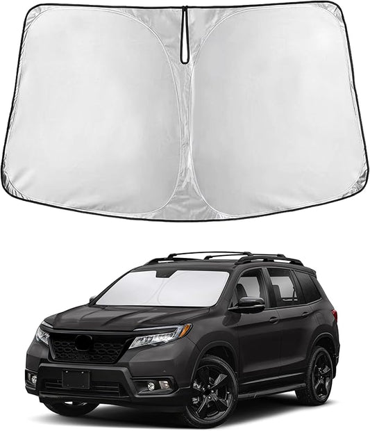 EcoNour Windshield Sunshade for Honda Passport 2019–2025 | Custom Fit Front Window Sun Shade | Blocks Harmful UV Rays & Reduces Heat | Foldable Sun Visor with Storage Pouch