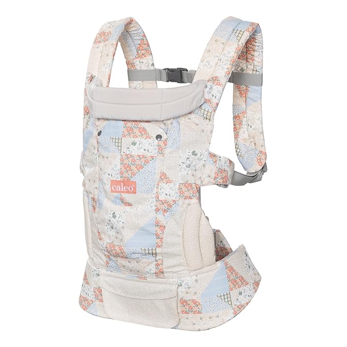 Baby Trend Caleo Charm Deluxe 3‑in‑1 Newborn Carrier, Eden – 100% Cotton, Machine Washable, Lumbar Support & Weather Protection
