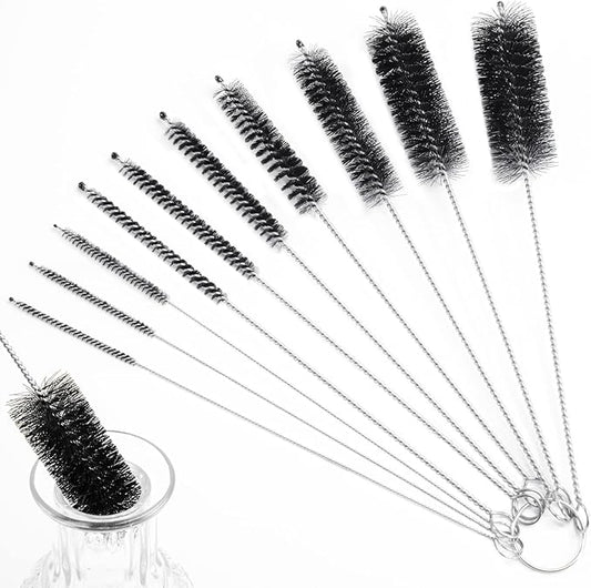 LOVEINUSA Straw Cleaner Brush, 10 Pieces 8.2 Inch Bottle Brush, Nylon Tube Brushes Kit for Reusable Drinking Straws, Sippy Cup, Tumbler, Water Bottle