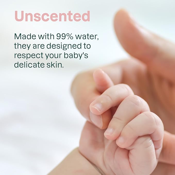 ATTITUDE Baby Water Wipes, EWG Verified, Safe for Newborns, Unscented & Fragrance-Free, 99% Water, Gentle, Vegan & Dermatologically Tested, Travel Pack with Hard Lid, 72 Count (Pack of 3)