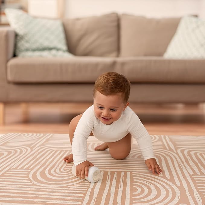 Baby Play Mat – Premium Foam Playmat for Babies & Toddlers, 67" x 48", Neutral Modern Look, Easy-Clean & Non-Toxic, Decor-Friendly Baby Floor Play Mat for Any Room. Co-Toddlery