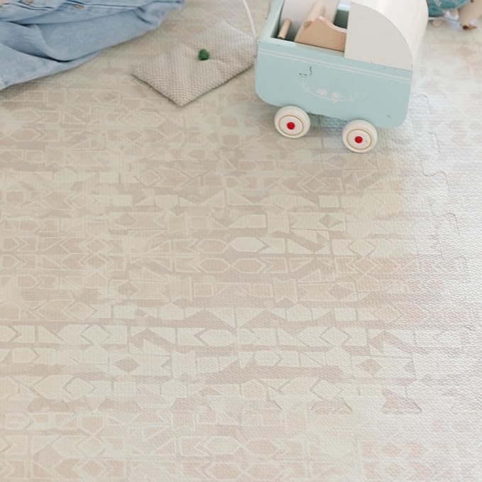 Baby Play Mat for Floor - Sandstone (6x8ft) - Premium EVA Foam Play Mat for Babies & Toddlers (Ages 0-5+) Non-Toxic Playmat for Tummy Time, Crawling & Playroom - Stylish & Comfortable