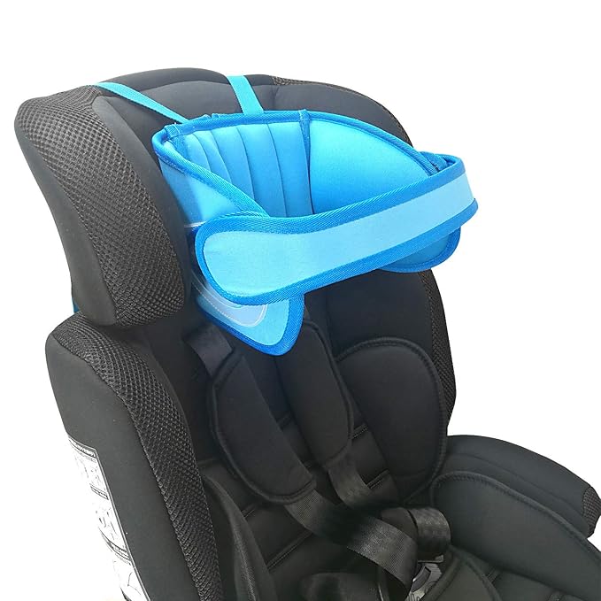 Adjustable Child Car Seat Head Support, Universal Suitable for Both Children and Adults, Head Protect Pad on Child Car Seat, Safety Car Sleeping Headrest for Child, Infants, Toddlers and Adults (Blue)