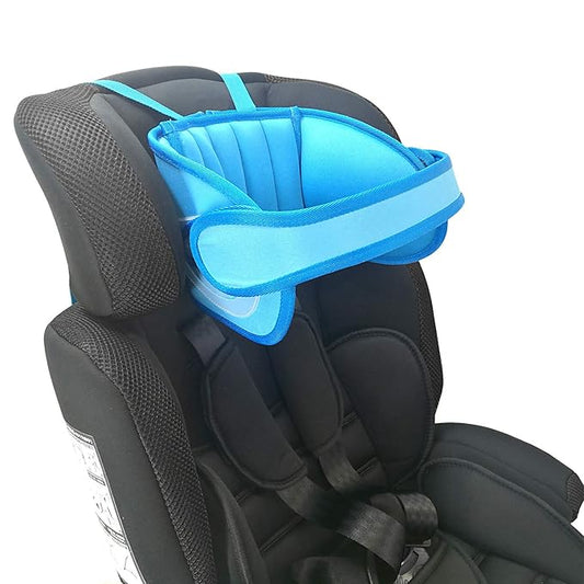 Adjustable Child Car Seat Head Support, Universal Suitable for Both Children and Adults, Head Protect Pad on Child Car Seat, Safety Car Sleeping Headrest for Child, Infants, Toddlers and Adults (Blue)