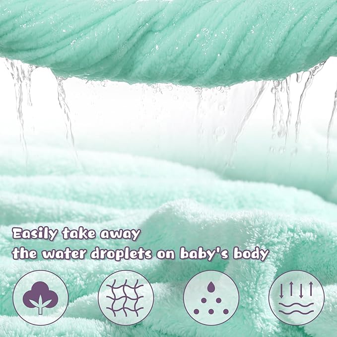 Baby Hooded Towel Toddlers, 50 x 32 Inch Large Toddler Towel Hooded Set,2-Pack Thick Animal Bath Towels,Ultra Absorbent for Kids Cozy and Warm-Bath Essential Green Giraffe and Pink Pig