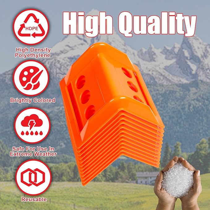 24-Pack 4" Flatbed Edge Protectors, Corner Protectors – Heavy-Duty Plastic Corner Guards for Flatbed Trailer Loads, Compatible with 4-Inch Ratchet & Winch Straps – Tie-Down Safety Accessories (ORANGE)
