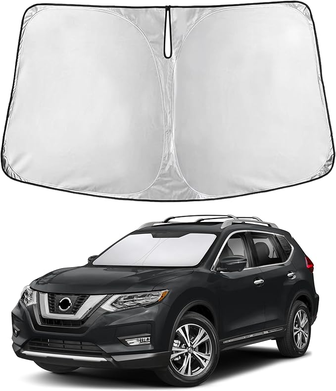 Econour Windshield Sunshade for Nissan Rogue 2014-2018 2019 2020, Sun Visor for Front Windshield & Window Sun Shade Cover, UV Heat Blocker & Protector, Car Accessories