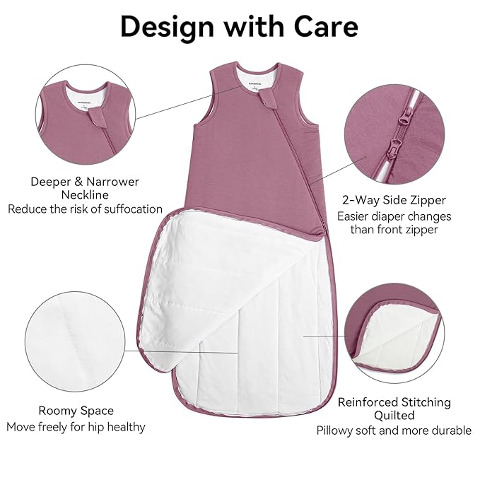 BubblePanda Modal Sleep Sack 0-6 Months 1.0 Tog Super Soft Baby Sleep Sack 3-6 Months for Infant 2-Way Zipper Newborn Wearable Blanket 0-3 Months