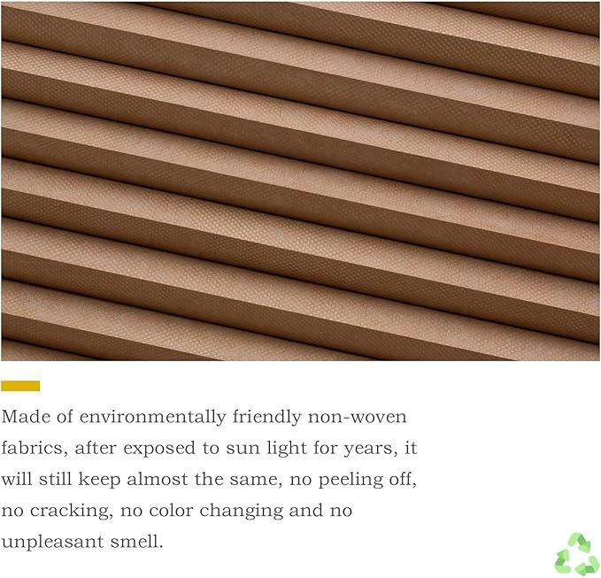 MYshade Cordless Blackout Cellular Shades for Windows, Honeycomb Window Shades with Thermal Insulation, Child & Pet Safe Room Darkening Shade, Easy Install, 43" W x 64" H, Light Brown