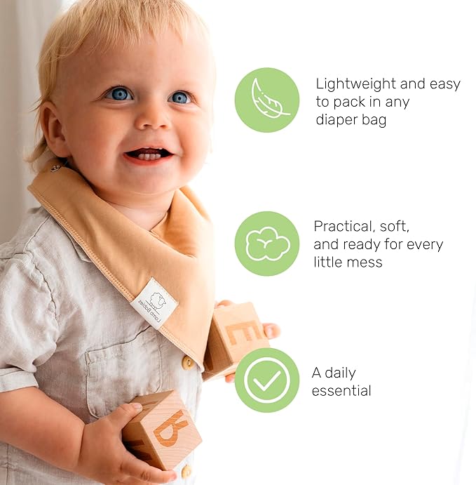 Lamb Babies Bandana Cotton Baby Bibs, Ultra Soft Stylish and Lightweight Absorbent Design for Milk Dribbles Burps and Spills
