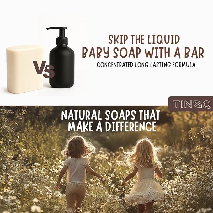 Fragrance Free Baby Bar Soap for Sensitive Skin | Unscented Natural soap bar for toddlers kids adults with gentle skin | Organic ING | Made in USA | 7 Bars