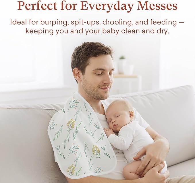 littogoose Premium 8-Pack Waterproof Baby Burp Cloths, Extra Large 13"X26" Soft Absorbent Burping Clothes for Newborns and Infants, Baby Shower Boys Girls