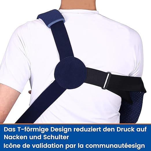 Arm Sling for Shoulder Injury with Waist Strap - Immobilizer Brace Support for Sleeping, Rotator Cuff Surgery (Comfort Version, Right, Large, 40-51 inch)