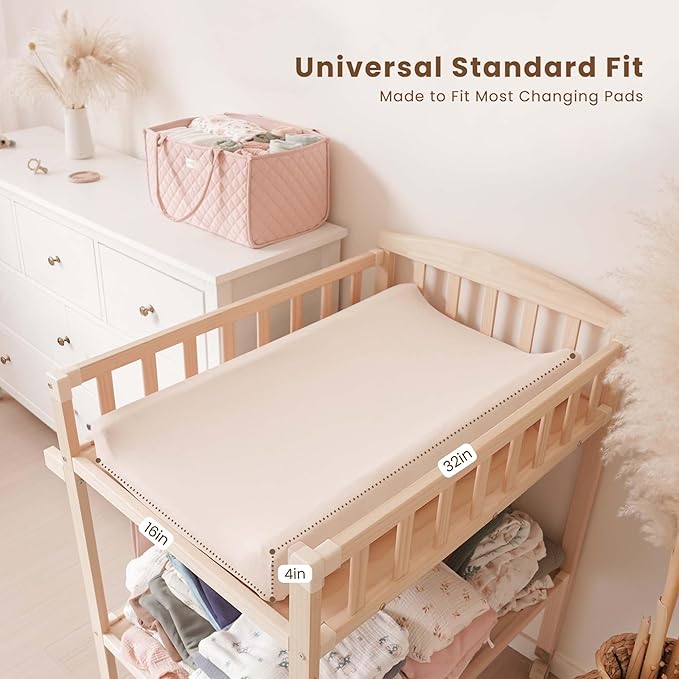 Konssy 3 Pack Stretchy Changing Pad Covers for Girl, Boy, Silky Soft Changing Table Cover, Breathable Baby Nursery Diaper Chang Pad Sheets (Pink Spring)