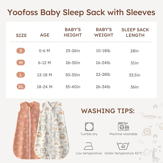 Yoofoss Baby Sleep Sack 12-18 Months, 1.5 Tog Sleep Sack, Fleece Baby Wearable Blanket with 2-Way Zipper, Toddler Sleeping Sack, Soft Warm Lightweight(Small)