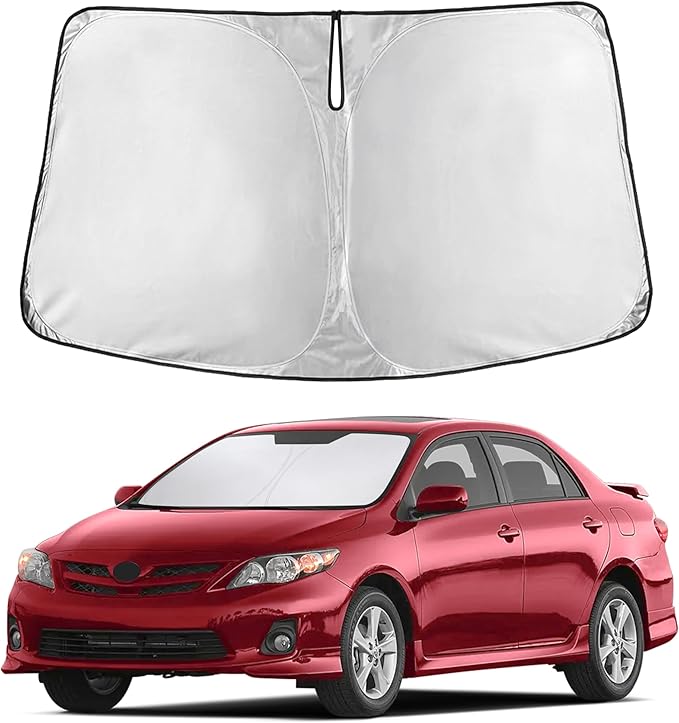 Econour Windshield Sunshade for Toyota Corolla 2009-2011 2012 2013, Sun Visor for Front Windshield & Window Sun Shade Cover, UV Heat Blocker & Protector, Car Accessories