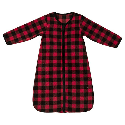 DaysU Micro Fleece Baby Sleep Sack 18-24 Months with Long Sleeves 1.5 TOG, Plush Warm Baby Wearable Blanket with 2-Way Zipper, Unisex Sleeping Bag for Toddler, Buffalo Plaid