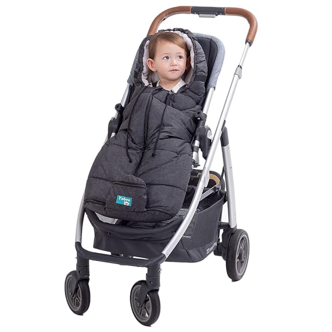 Yobee Toddler Sleeping Bag for Stroller, Winter Outdoor Tour Stroller Padded Footmuff, Comfortable Coral Fleece Stroller Bunting Bag, Universal Fit from 6 to 36 Months