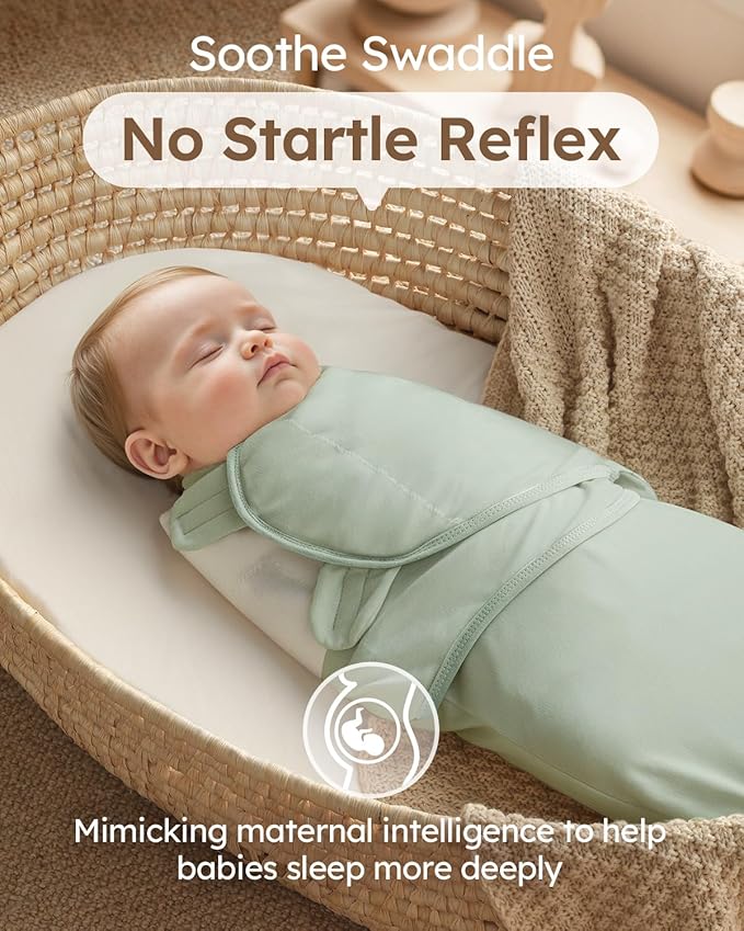 Yoofoss Baby Swaddle for Newborns 0–3 Months, Adjustable Soft & Breathable Swaddles,Noiseless Closure Swaddle Sleep Sack, Durable & Snug Fit
