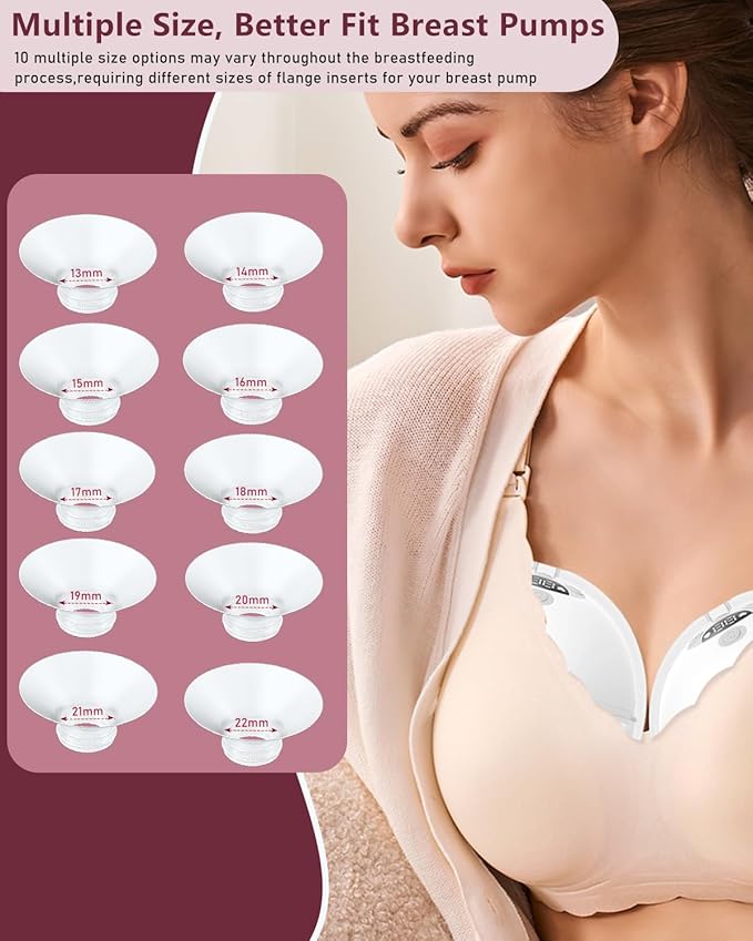 IVARONAL Flange Insert 4PCS 16mm Compatible with Momcozy M9/M6/M5/S12 Pro/V1 Pro/V2 pro, Spectra/Medela/Elvie/NCVI/TSRETE/eufy/Lansinoh/Paruu/MomMed Breast Pump 24mm Shields/Flanges (4pcs-16mm)