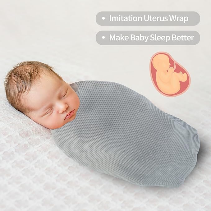 Viviland Jersey Swaddle Blanket, Ultra Soft Stretchy Receiving Blanket, Newborn Swaddle Wrap for Boys & Girls, 40 x 30 inches, 2 Pcs