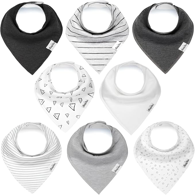 KiddyStar Organic Cotton Baby Bibs for Boys & Girls – Soft, Absorbent Teething & Drool Bibs - Adjustable Snaps for Toddlers