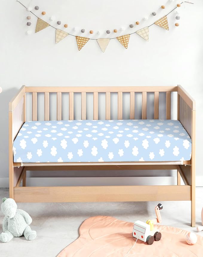 Crib Sheets for Boys and Girls, 2 Pack Fitted Baby Sheets for Standard Toddler Mattress 28" x 52", Soft Breathable Jersey Knit Baby Bedding (Sunny Morning)