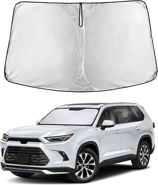 Econour Windshield Sunshade for Toyota Grand Highlander 2024-2025 2026, Sun Visor for Front Windshield & Window Sun Shade Cover, UV Heat Blocker & Protector, Car Accessories