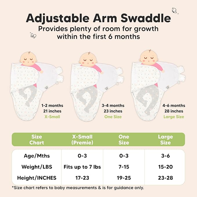 3-Pack Organic Baby Swaddle Sleep Sacks - Swaddles for Newborns, Infant 0-3 Months, Baby Girls, Boys, Soft & Snug Newborn Sleep Sack, Nursery Swaddling Blankets (Nibbles/Bruce)