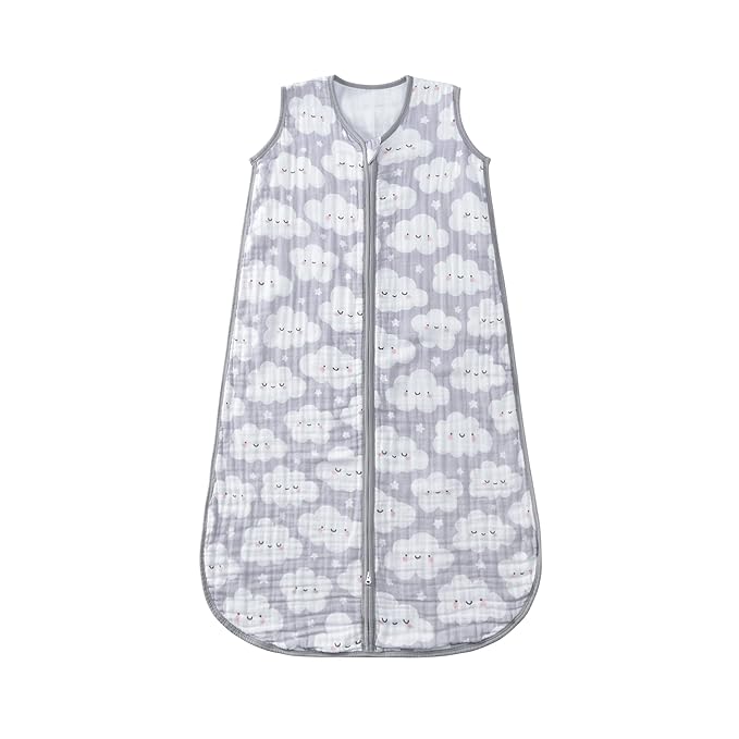 TADO MUSLIN Baby Sleep Sack 2-4 T Baby Wearable Blanket 100% Organic Cotton 0.5 TOG Toddler Sleep Sacks 2- Way Zipper Soft 4 Layers Muslin 2T 3T 4T Cloud