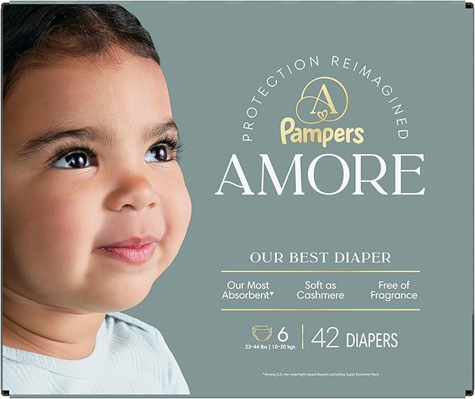 Pampers Amore, Size 6 (23-44 lbs), 42 Count, Our Best Diaper