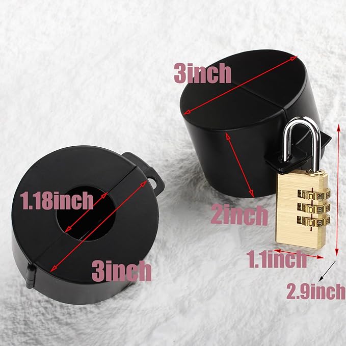 Door Handle Cover Lock, Door Knob Lockout Device,Elderly Patient Door Handle Iock, Child Safety Iock to Prevent Door Handle Rotation and Entry Black with Padlock