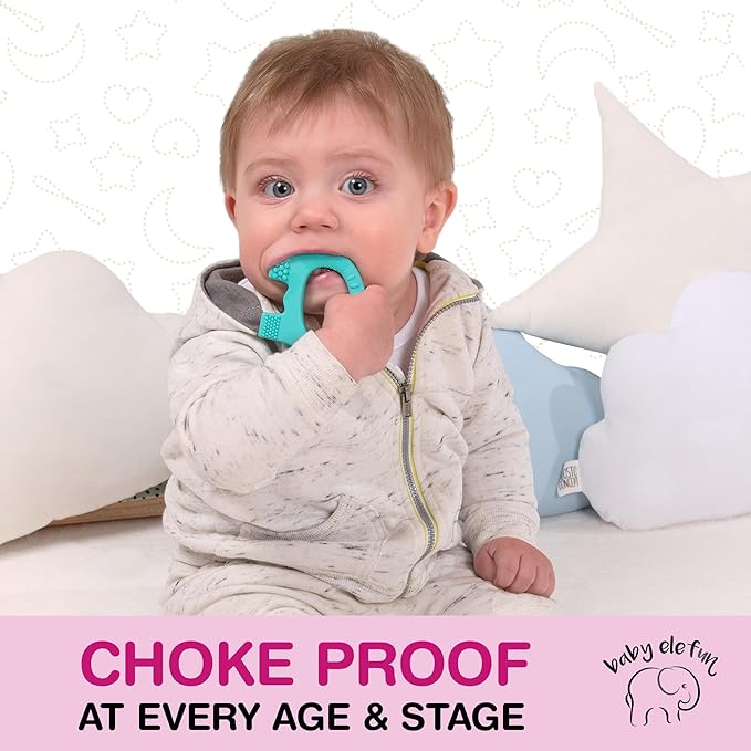 Baby Elefun Baby Teething Toys 5X Pain Relief Zero Delay 0-6 Months Pink