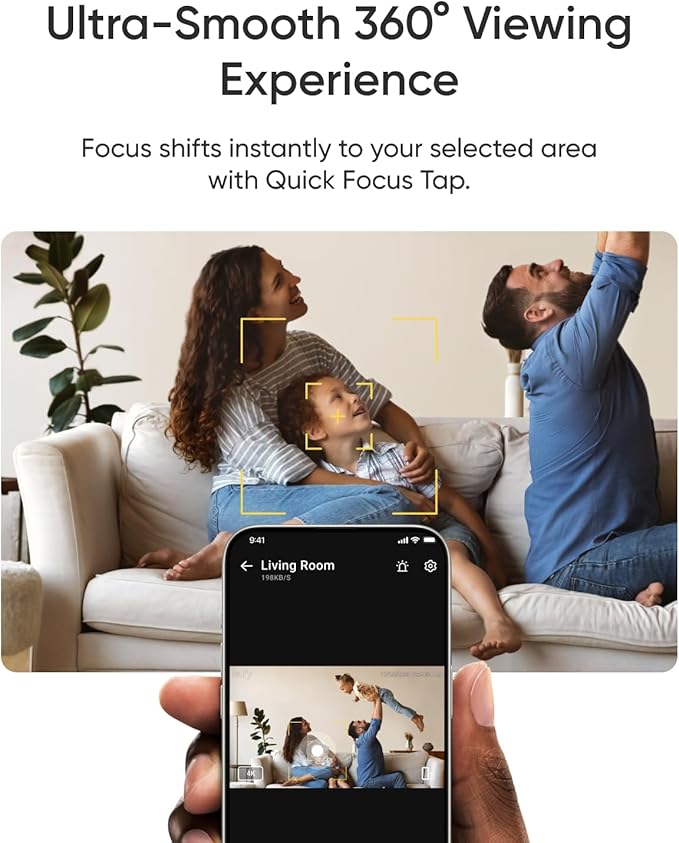 eufy Security Indoor Camera E30, Latest Generation, 4K UHD Security Camera, 360° Coverage, Color Night Vision, AI Detection for Human/Pet/Crying, Human/Pet Auto Tracking, Works with Homekit,Black