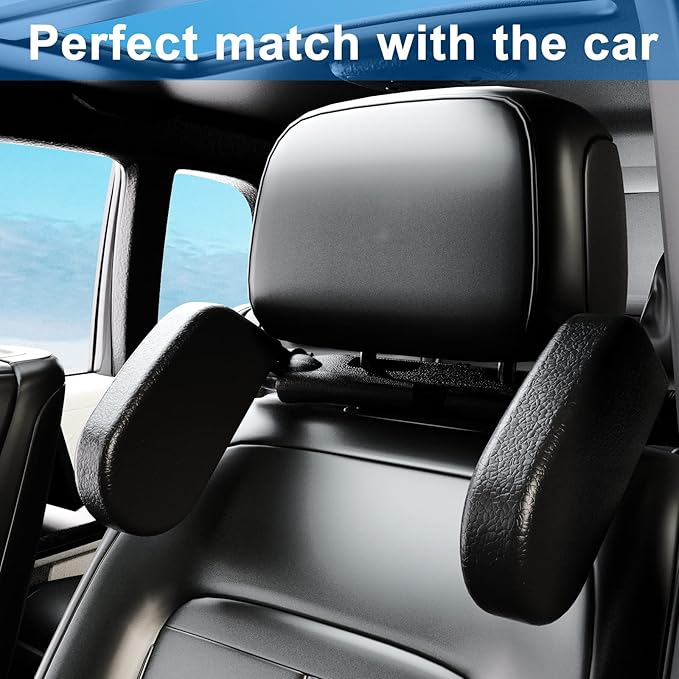 Car Headrest Pillow, Roadpal Adjustable Sleeping Headrest for Car Seat, Head Neck Support Rest Pillows for Kids Adults Travel, Only fit for Car Seat Headrest with Poles-Black