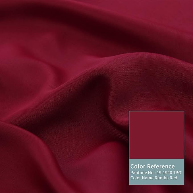 BGment Short 100% Blackout Curtains for Bedroom, Thermal Insulated Lined Energy Efficiency Noise Reducing Grommet Curtains 54 Inch Length for Small Window 2 Panels Each 42 Inch Wide, Burgundy Red
