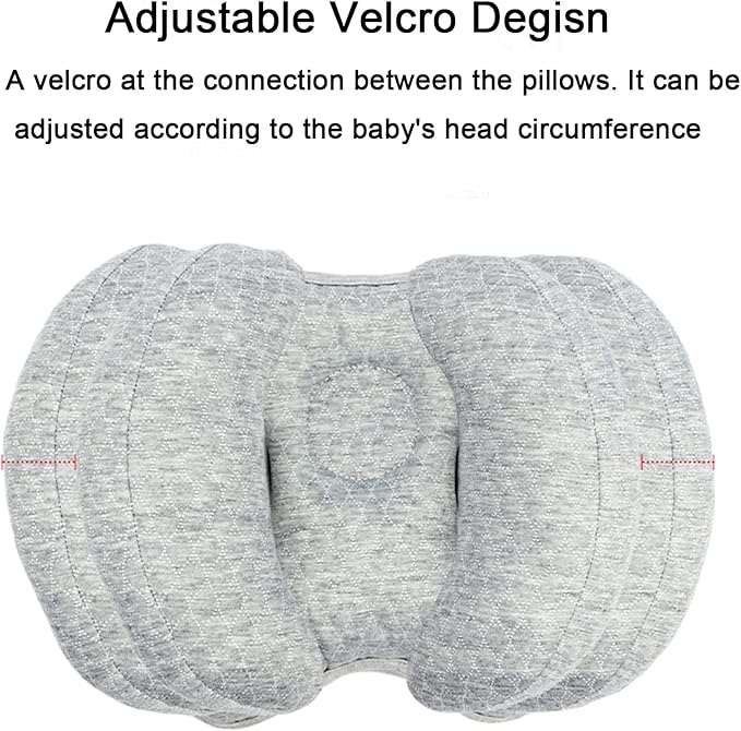 Upgrade 2 in 1 Baby Travel Pillow - Banana Shape Adjustable Baby Neck Head Support Car Seat Insert Pillow for Kids,Headrest Pillows for Cars, Gray
