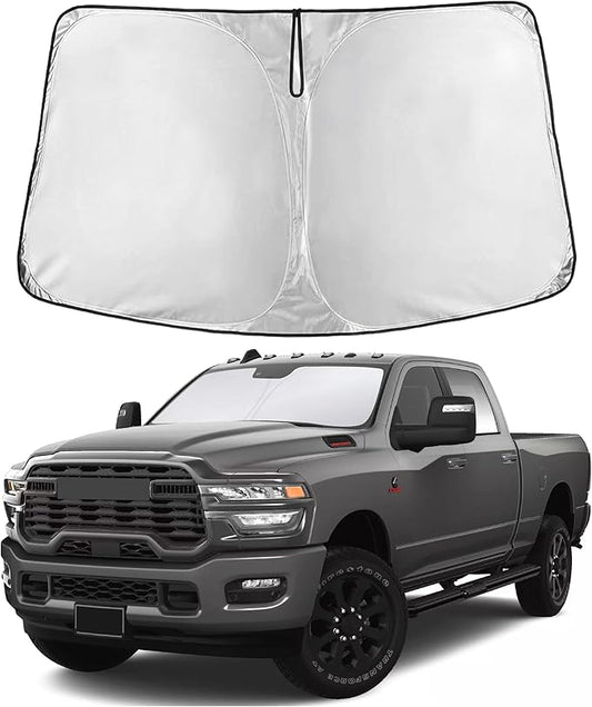 EcoNour Windshield Sun Shade Compatible for Dodge Ram 2500 2010–2026 | Full-Size Pickup Front Window Sun Visor Shield | Heavy-Duty Foldable Sunshade | Blocks UV Rays & Keeps Truck Cooler