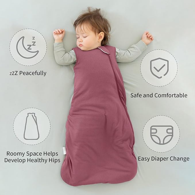 BubblePanda Rayon Made from Bamboo Sleep Sack 12-18 Months Supersoft Toddler Sleep Sack 1.0 Tog Breathable Baby Wearable Blanket with 2-Way Zipper Unisex Sleeping Bag for Babies