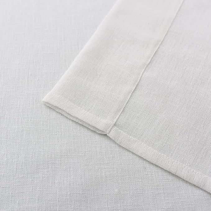 Central Park Gray Tan Stripe Sheer Color Block Window Curtain Panel Linen Texture Window Treatment for Bedroom Living Room Farmhouse 102 Inches Long with Grommets, 40"x102"x2